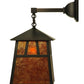 Meyda Lighting Stillwater 8" Craftsman Brown Double Bar Mission Wall Sconce With Amber Mica Shade Glass