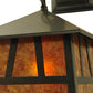 Meyda Lighting Stillwater 8" Craftsman Brown Double Bar Mission Wall Sconce With Amber Mica Shade Glass