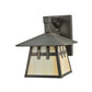 Meyda Lighting Stillwater 8" Craftsman Brown Double Cross Mission Wall Sconce With Beige Shade Glass