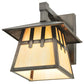 Meyda Lighting Stillwater 8" Craftsman Brown Double Cross Mission Wall Sconce With Beige Shade Glass