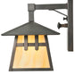 Meyda Lighting Stillwater 8" Craftsman Brown Double Cross Mission Wall Sconce With Beige Shade Glass