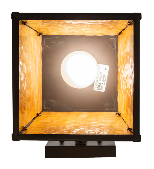 Meyda Lighting Stillwater 8" Craftsman Brown Fly Fishing Creek Hanging Wall Sconce With Beige Flemish Shade Glass
