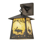 Meyda Lighting Stillwater 8" Craftsman Brown Moose at Dawn Hanging Wall Sconce With Beige Art Shade Glass