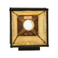 Meyda Lighting Stillwater 8" Craftsman Brown Moose at Dawn Hanging Wall Sconce With Beige Art Shade Glass