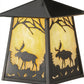 Meyda Lighting Stillwater 8" Craftsman Brown Moose at Dawn Hanging Wall Sconce With Beige Art Shade Glass
