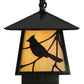 Meyda Lighting Stillwater 8" Craftsman Brown Song Bird Curved Arm Wall Sconce With Beige Irridescent Shade Glass
