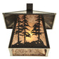 Meyda Lighting Stillwater 8" Craftsman Brown Tall Pine Trees Wall Sconce With Silver Mica Shade Glass