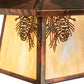 Meyda Lighting Stillwater 8" Dark Burnished Copper Winter Pine Hanging Wall Sconce With Beige Iridescent Shade Glass