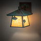 Meyda Lighting Stillwater 8" Verdigris Ginkgo Straight Arm Wall Sconce With Beige Flemish Shade Glass