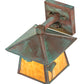 Meyda Lighting Stillwater 8" Verdigris Ginkgo Straight Arm Wall Sconce With Beige Flemish Shade Glass