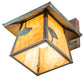 Meyda Lighting Stillwater 8" Verdigris Ginkgo Straight Arm Wall Sconce With Beige Flemish Shade Glass