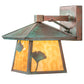 Meyda Lighting Stillwater 8" Verdigris Ginkgo Straight Arm Wall Sconce With Beige Flemish Shade Glass