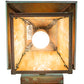 Meyda Lighting Stillwater 8" Verdigris Ginkgo Straight Arm Wall Sconce With Beige Flemish Shade Glass