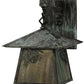 Meyda Lighting Stillwater 8" Verdigris Winter Pine Straight Arm Wall Sconce With Beige Iridescent Shade Glass