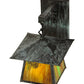 Meyda Lighting Stillwater 8" Verdigris Winter Pine Straight Arm Wall Sconce With Beige Iridescent Shade Glass