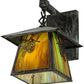 Meyda Lighting Stillwater 8" Verdigris Winter Pine Straight Arm Wall Sconce With Beige Iridescent Shade Glass