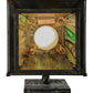 Meyda Lighting Stillwater 8" Verdigris Winter Pine Straight Arm Wall Sconce With Beige Iridescent Shade Glass