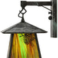 Meyda Lighting Stillwater 8" Verdigris Winter Pine Straight Arm Wall Sconce With Beige Iridescent Shade Glass