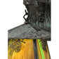 Meyda Lighting Stillwater 8" Verdigris Winter Pine Straight Arm Wall Sconce With Beige Iridescent Shade Glass