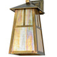 Meyda Lighting Stillwater 8" Vintage Brass "T" Mission Wall Sconce With Beige Iridescent Shade Glass
