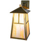 Meyda Lighting Stillwater 8" Vintage Brass "T" Mission Wall Sconce With Beige Iridescent Shade Glass