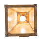Meyda Lighting Stillwater 8" Vintage Brass "T" Mission Wall Sconce With Beige Iridescent Shade Glass