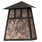 Meyda Lighting Stillwater 9" 2-Light Craftsman Brown Double Bar Mission Wall Sconce With Silver Mica Shade Glass