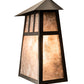 Meyda Lighting Stillwater 9" 2-Light Craftsman Brown Double Bar Mission Wall Sconce With Silver Mica Shade Glass