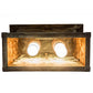 Meyda Lighting Stillwater 9" 2-Light Verdigris Double Bar Mission Wall Sconce With Amber Mica Shade Glass