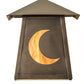 Meyda Lighting Stillwater 9" Antique Brass Crescent Moon Wall Sconce With Travertine Idalight Shade Glass