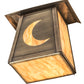 Meyda Lighting Stillwater 9" Antique Brass Crescent Moon Wall Sconce With Travertine Idalight Shade Glass