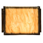 Meyda Lighting Stillwater 9" Antique Brass Crescent Moon Wall Sconce With Travertine Idalight Shade Glass