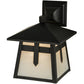 Meyda Lighting Stillwater 9" Craftsman Brown Cross Mission Solid Mount Wall Sconce With White Opal Art Shade Glass