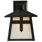 Meyda Lighting Stillwater 9" Craftsman Brown Cross Mission Solid Mount Wall Sconce With White Opal Art Shade Glass