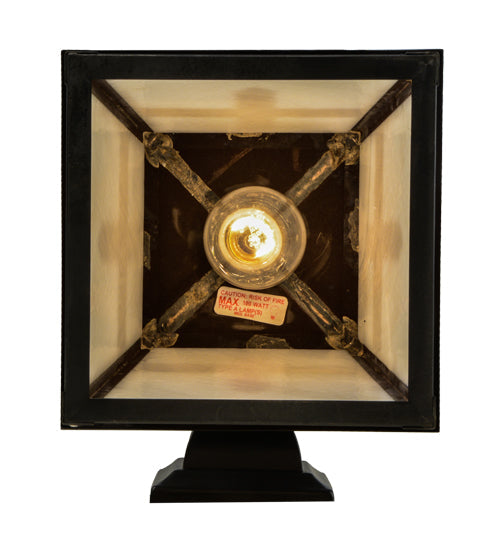 Meyda Lighting Stillwater 9" Craftsman Brown Cross Mission Solid Mount Wall Sconce With White Opal Art Shade Glass