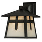 Meyda Lighting Stillwater 9" Craftsman Brown Cross Mission Solid Mount Wall Sconce With White Opal Art Shade Glass