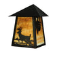 Meyda Lighting Stillwater 9" Craftsman Brown Custom Wall Sconce With Beige Shade Glass