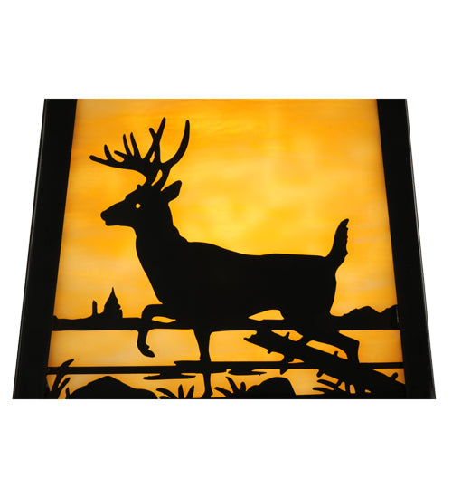 Meyda Lighting Stillwater 9" Craftsman Brown Custom Wall Sconce With Beige Shade Glass