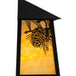 Meyda Lighting Stillwater 9" Craftsman Brown Custom Wall Sconce With Beige Shade Glass