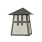 Meyda Lighting Stillwater 9" Craftsman Brown Double Cross Mission Wall Sconce With Beige Art Shade Glass