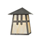 Meyda Lighting Stillwater 9" Craftsman Brown Double Cross Mission Wall Sconce With Beige Art Shade Glass
