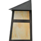 Meyda Lighting Stillwater 9" Craftsman Brown Double Cross Mission Wall Sconce With Beige Art Shade Glass
