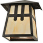 Meyda Lighting Stillwater 9" Craftsman Brown Double Cross Mission Wall Sconce With Beige Art Shade Glass