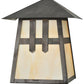 Meyda Lighting Stillwater 9" Craftsman Brown Double Cross Mission Wall Sconce With Beige Art Shade Glass