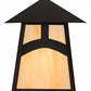 Meyda Lighting Stillwater 9" Craftsman Brown Hill Top Wall Sconce With Beige Art Shade Glass