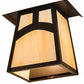 Meyda Lighting Stillwater 9" Craftsman Brown Hill Top Wall Sconce With Beige Art Shade Glass