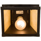 Meyda Lighting Stillwater 9" Craftsman Brown Hill Top Wall Sconce With Beige Art Shade Glass