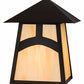 Meyda Lighting Stillwater 9" Craftsman Brown Hill Top Wall Sconce With Beige Art Shade Glass