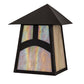 Meyda Lighting Stillwater 9" Craftsman Brown Hill Top Wall Sconce With Beige Iridescent Shade Glass