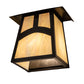 Meyda Lighting Stillwater 9" Craftsman Brown Hill Top Wall Sconce With Beige Iridescent Shade Glass